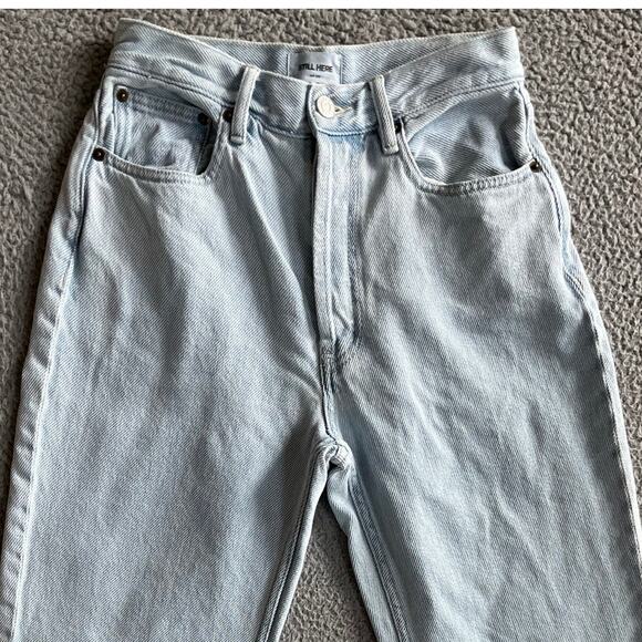 Still Here Jeans XXS 00 Baggy Wide Leg High Waist Button Light Retro Grunge 24 - Picture 2 of 14